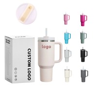 Cadeaux de Noël personnalisés, tasses à café réutilisables en acier inoxydable, tasse à café de voyage à double paroi, gobelet de 30oz 40oz avec poignée