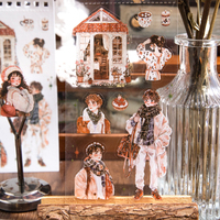 Autocollants en PET imperméables Mr. Paper, motifs de personnages, style vintage, autocollants mats laminés pour journalisation, agenda, collage DIY