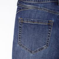 Celana Jeans Wanita High Waist Skinny Vintage Biru Tua Slim Fit Denim Stretch Lembut Bernapas Model Pensil