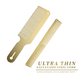<span class=keywords><strong>TONI</strong></span>&<span class=keywords><strong>GUY</strong></span> BFC-1121 Peigne réglable personnalisé avec logo, en acier inoxydable doré, brosse à barbe à tête plate, pour la coupe de cheveux, style mode, salon - Product Image 4