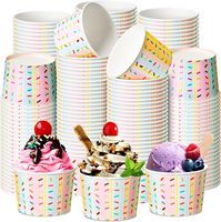 Emballages personnalisés pour desserts, logo sur mesure, impression de qualité supérieure, coupes à yaourt glacé et gelato, gobelets en papier pour crème glacée 3/4/5/8/12/16oz