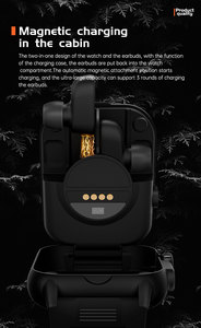 Sẵn Sàng Để Tàu Relojes Thông Minh Đồng Hồ 2024 New Dây Đeo Kép Heart Rate Bt Cuộc Gọi T8 Nụ Màn Hình Vuông Thông Minh Đồng Hồ Với Earbuds - Product Image 2