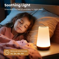 Vente chaude Creative Copie Bois Rechargeable Veilleuse 13 Couleurs Luminosité Réglable Tactile Pat Contrôle Lampe De Table