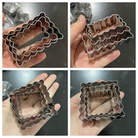 Acier inoxydable 3 pièces/ensemble emporte-pièce Rectangle Fondant Biscuits Cutter