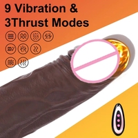 Vibrador realista telescópico marrón al por mayor para mujeres, masturbador con ventosa, juguete sexual de pene grande para parejas