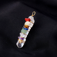 Pendentif en cristal naturel de quartz clair à pointe unique, en forme de copeaux de gypse arc-en-ciel, collier de yoga, chaîne de pull