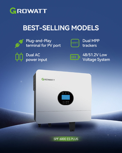 Inversor solar de red híbrida Growatt SPF 6000ES PLUS con entrada de 230V CC 93% eficiencia - Product Image 1