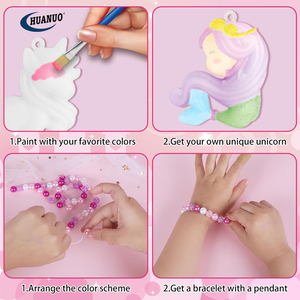 Cô Gái Đảng Ủng Hộ Hoạt Động 6 Keychain Sơn Kit + 6 Vòng Cổ Vòng Đeo Tay Làm Kit Kho Báu Hộp Đồ Chơi Trẻ Em DIY Craft Kit - Product Image 3