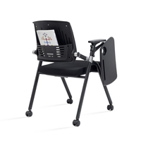 Chaise de formation de style moderne avec bloc d'écriture chaise d'étude de pied mobile empilable en usine pour les études en classe ou à l'école