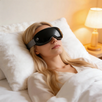 Kabelloser Wiederaufladbarer Augenmassagegerät 14 Akupunktur-Vibrationsmotoren 2 Wärmestufen Heißkompresse Schlafmaske CE-Zertifiziert