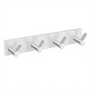 <span class=keywords><strong>Porte</strong></span>-<span class=keywords><strong>manteau</strong></span> mural <span class=keywords><strong>sans</strong></span> perçage en acier inoxydable 304 brossé pour salle de bain et cuisine, idéal pour <span class=keywords><strong>porte</strong></span> de toilettes - Product Image 1