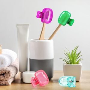 Étui de voyage portable en plastique pour brosse à dents, ovale, simple, anti-poussière, avec clip de protection pour la tête de brosse, pour la salle de bain domestique - Product Image 2