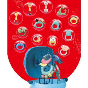 Réconfortant bébé sensoriel jouets de dentition bébé anneau de dentition sans BPA Silicone main saisir <span class=keywords><strong>hochet</strong></span> anneau hochets pour bébé - Product Image 2