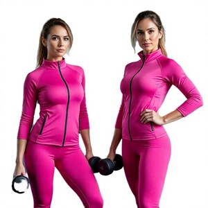 Chaqueta Deportiva de Piel de Oveja para Mujer, Corte Ajustado, con Cierre, de Secado Rápido, Manga Larga, para Entrenamiento en el Gimnasio - Product Image 4