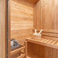 Sauna Kubus Uap Kering Listrik Spruce Outdoor Langsung dari Pabrik untuk 2 Orang, Penggunaan di Rumah, Spa Relaksasi, Ruang Sauna