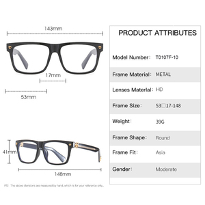 High Quality Retro <strong>Frame</strong> for Glasses Men Myopia Anti Blue Light TR Metal Pin Structure Black&amp;<strong>Gold</strong> <strong>Square</strong> Eyeglasses <strong>Frames</strong> Women - Product Image 2