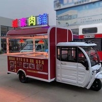 Chariot de nourriture de rue multifonctionnel, tricycle de vente mobile pour la vente de hamburgers, de collations et de bubble tea
