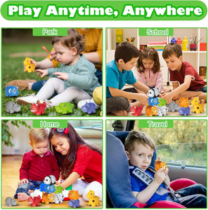 Giocattoli di abilità motoria Fine numero e giochi di alfabeto giochi di alfabeto blocchi di apprendimento lettere animali giochi Puzzle per bambini - Product Image 6