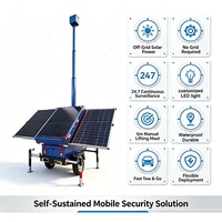 Remorque de sécurité solaire multifonctionnelle avec surveillance vidéo, sans alimentation externe, spéciale zones désertiques et reculées