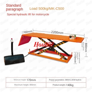 Plataforma de elevación hidráulica especial de 500KG para motocicletas y mesas de elevación fijas de mantenimiento de tranvías - Product Image 2