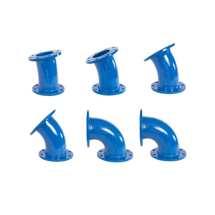 ISO2531/EN545/EN598 Ductile Iron Blue Epoxy Elbow 30/45/90 degrees Double Flanged Bend