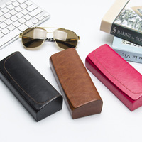Étui à lunettes de soleil rectangulaire pour homme avec logo personnalisé, motif rétro uni, extra large, simple, anti-pression, pour myopie