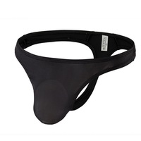 Sous-vêtement en string blanc taille basse confortable pour homme, slip et string en soie glacée pratiques et sexy avec motif imprimé