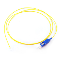 Pigtail SC/APC UPC 0.9mm CCTC feraturan Singlemode Mutilmode 9/125 G657A2 LSZH PVC kabel jaket serat optik kabel Patch ekor babi