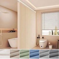 Rideau de douche magnétique pliable en faux lin, imperméable, anti-moisissure, séparateur humide/sec pour salle de bain, taille personnalisée