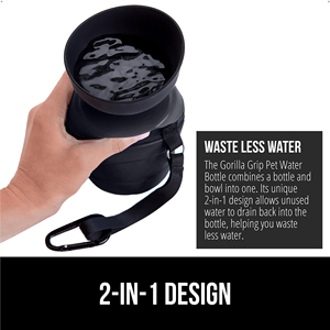 Bouteille d'eau portable automatique moderne en plastique pour chien avec motif uni et gamelles de voyage pour animaux de compagnie - Product Image 6