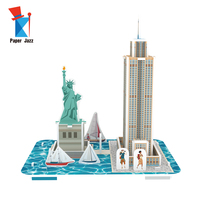 Jouet DIY personnalisé, modèle en papier 3D de bâtiments célèbres du monde, puzzle pour enfants
