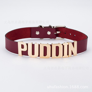 <span class=keywords><strong>Puddin</strong></span> Brief Lederen Kraag Kleine Lelijke Meisje Ketting Dikke <span class=keywords><strong>Choker</strong></span> Punk Gothic Sieraden Charm Gepersonaliseerde Zwart Pu Lederen - Product Image 2