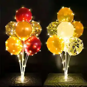 Vente en gros de ballons lumineux LED, ballons transparents, arbre de ballons lumineux pour la décoration de la saint-valentin pour le mariage