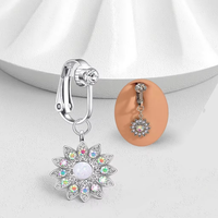 Faux bijoux de corps Xinfocus : Nouvelle tendance, faux piercing de nombril en forme de fleur, bijoux de corps sans perçage