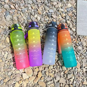 Botella de Agua Deportiva de Gran Capacidad (1L), Ecológica, de Plástico PC, con Pajita, Color Degradado, Marcador de Tiempo, para Viajes, Modelo ODM - Product Image 5