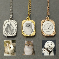Collar Conmemorativo Personalizado para Mascotas, Gatos y Hámsteres, con Grabado de Foto e Inscripción de Nombre, como Regalo de Recuerdo