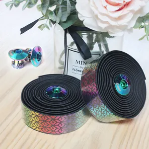 Bicycle Handlebar Tape Light Change Reflective Racing Bike Bar Tape Wrap Pu Leather Colorful Cycling Handlebar Tapes