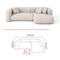 Sofa tiga orang minimalis Modular Modern Italia Sofa Bidang tiga orang kain Jepang ringan mewah waby-sabi sudut Sofa besar