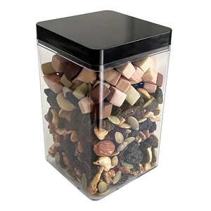 Hot PS Hard Plastic High Transparent Material Sealed Food Storage Black Lid 500ml Clear Plastic Box Dessert Packaging