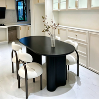 Table à manger ovale en dalle de roche française, petite table à manger moderne minimaliste haut de gamme et combinaison de chaises