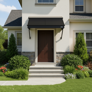 Black Polycarbonate <b>Door</b> <b>Canopy</b> 94.1 X 35.4 In Waterproof For Other <b>Doors</b> - Product Image 3