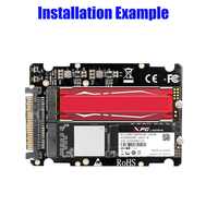 Tarjeta de expansión de interfaz de host 2 en 1 M.2 NVMe SSD o M.2 SATA SSD a U.2 ()