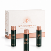 Complément alimentaire liquide avec des extraits de ginseng rouge, de maca, d'huître et de concombre de mer