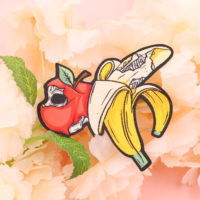 Kunshan Krell – patch de broderie de pomme banane noir foncé à la mode
