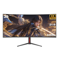 Monitor LED curvo para juegos de 38 pulgadas Envío rápido 3840*1600 100HZ KVM PBP NEGRO IPS Monitor de oficina