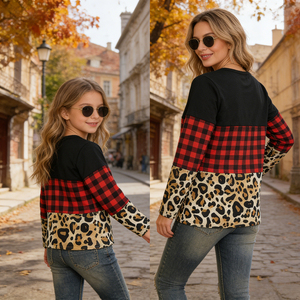 Camisas a Cuadros de Manga Larga para Mamá e Hijas, Estampados Personalizados, Estilo Otoñal, Conjuntos Familiares a Juego, Fabricante China Yiwu - Product Image 2
