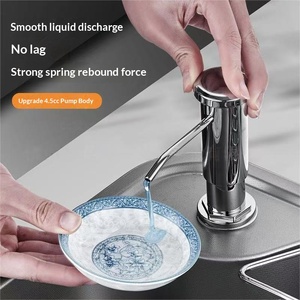 Distributeur de <span class=keywords><strong>savon</strong></span> manuel ABS pour évier de cuisine, <span class=keywords><strong>sans</strong></span> <span class=keywords><strong>liquide</strong></span>, surélevé, avec tube d'extension et outil de pression pour la <span class=keywords><strong>vaisselle</strong></span> - Product Image 4