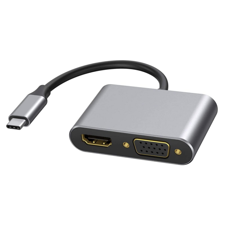 Концентратор USB TYPE-C на HDMI и VGA 2 в 1 HDMI 4K 30 Гц VGA 1080P 60 Гц концентратор USB C для компьютера chromebook