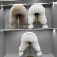 chaud épais de luxe pour adultes chapeau d'aviateur en cuir véritable Style Trooper chapeau de fourrure de renard naturel