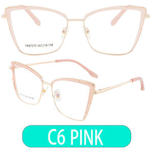 Gafas de montura completa Golden Butterfly para mujer, protección contra luz azul, lentes Ac, diseño cuadrilateral 87070 - Product Image 4
